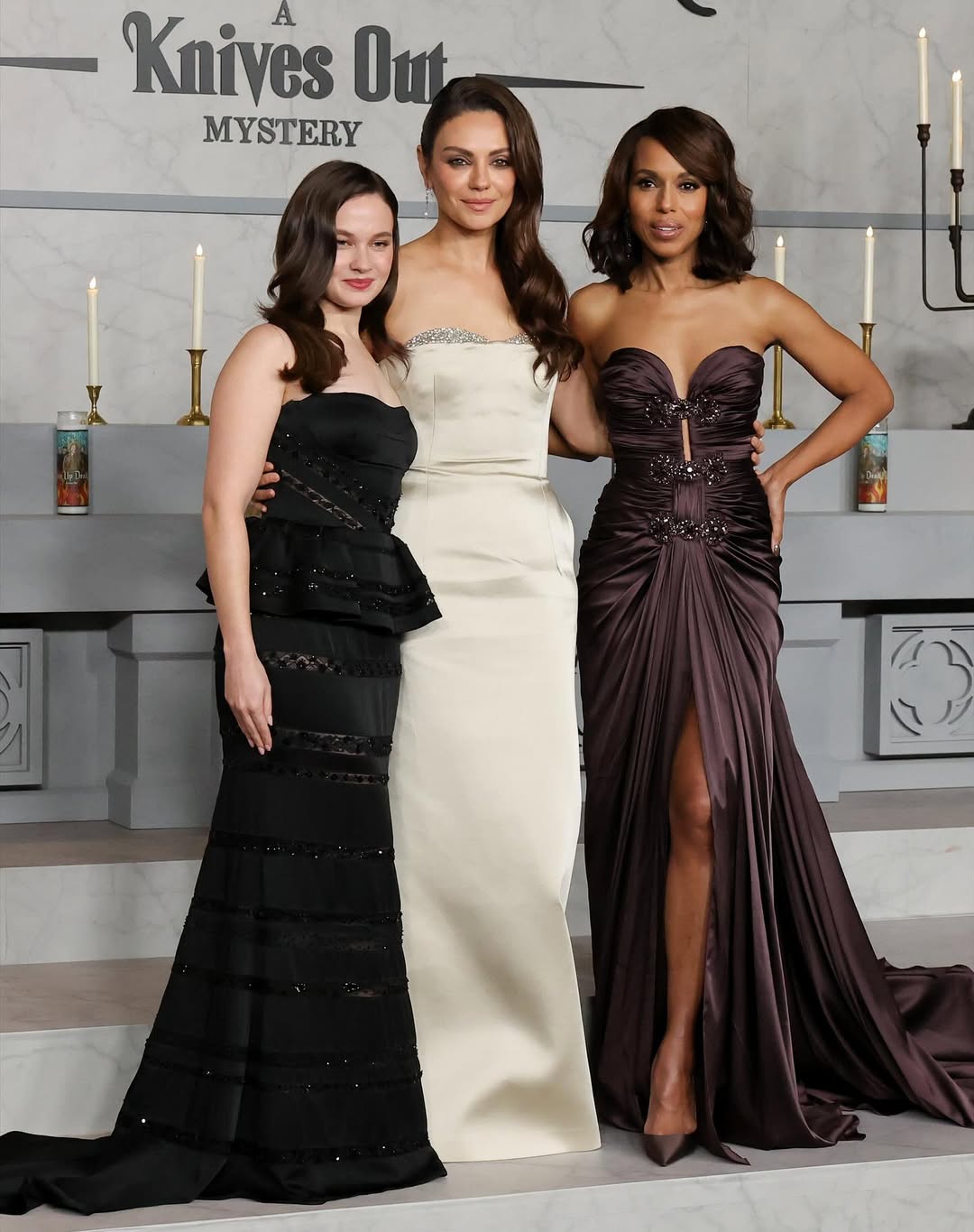 Звезды фильма «Проснись мертвецом: Загадка убийства» — Джош Бролин, Кейли Спани, Мила Кунис, Керри Вашингтон и Джош О’Коннор — посетили премьеру в ЛА