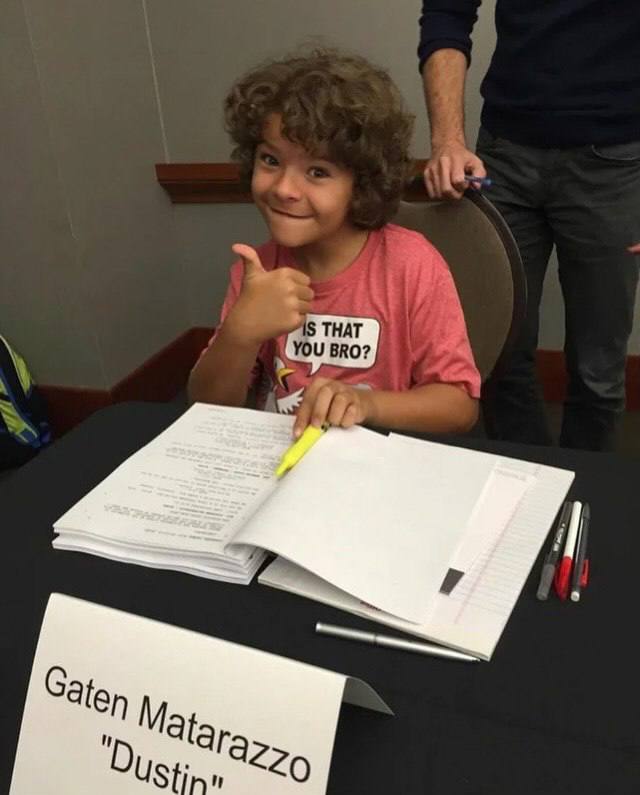 Звезды сериала «Очень странные дела» во время первой читки сценария в 2014 году