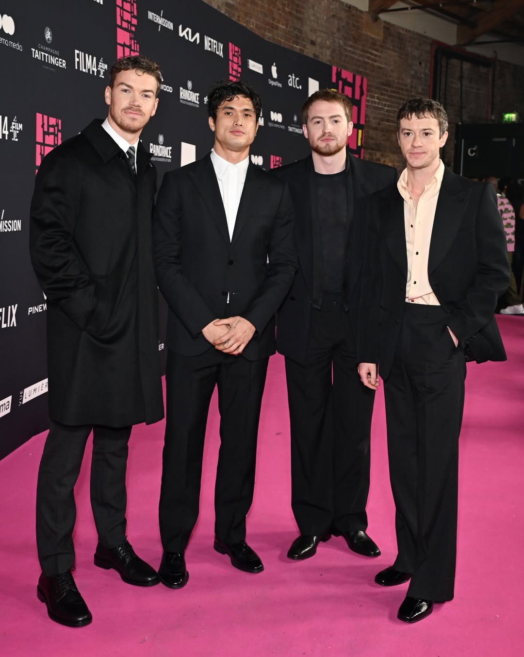 Уилл Поултер, Чарльз Мелтон, Кит Коннор и Джозеф Куинн на красной дорожке церемонии British Independent Film Awards (BIFA) 2025
